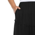 thumbnail image 5 of White Mark Women’s Plus Size Soft Tiered Maxi Skirt, 5 of 6