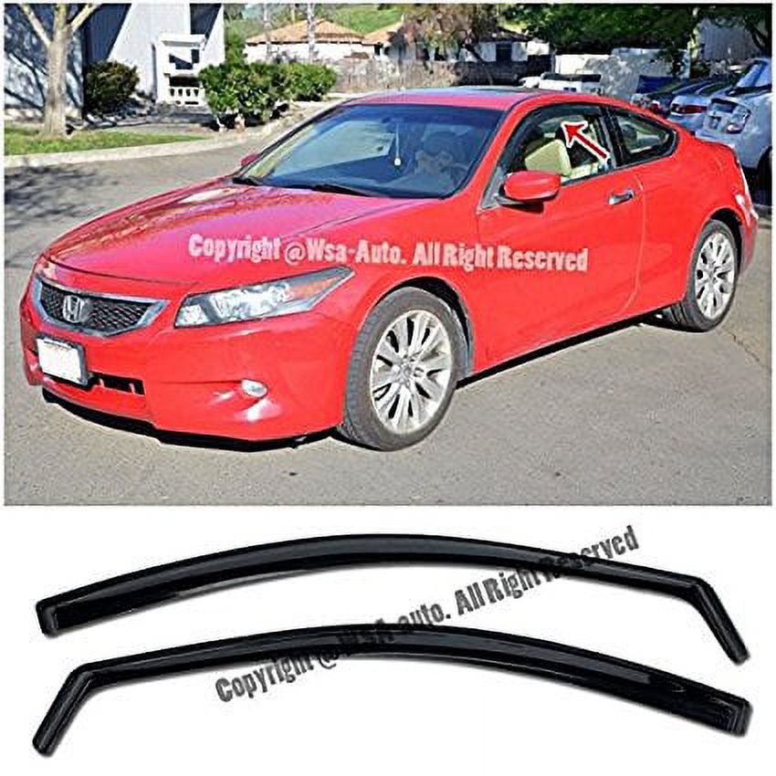 EOS Visors Smoke Tinted Side Window Deflectors For Honda Accord Coupe 2008-2012 JDM