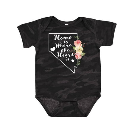 

Inktastic Nevada Home is Where the Heart is with Watercolor Floral Gift Baby Boy or Baby Girl Bodysuit