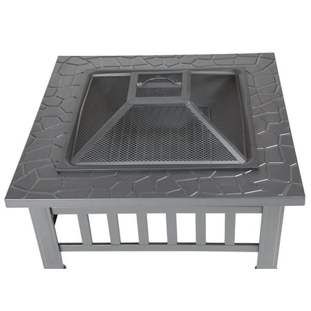 Fire Sense - Stonemont Square Fire Pit - black