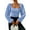 Blue, variant on Women'S Square Neck Long Sleeve Crop Tops Puff Sleeve Ruched Blouse Dark Brown M