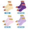 thumbnail image 2 of 4 Pairs Full Finger Toe Socks Men Women Non Slip Sticky Five Toe Socks for Sport Daily Fit Mutlicolor Light Purple, 2 of 7