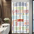 thumbnail image 3 of Colorful Kids Bathroom Rules Shower Curtain Funny Girls Boys Teen Inspirational Motivational Quotes Shower Curtains for Bathroom Decor 72x72Inch Washabale Fabric Bath Curtain Set with 12 Hooks, 3 of 5