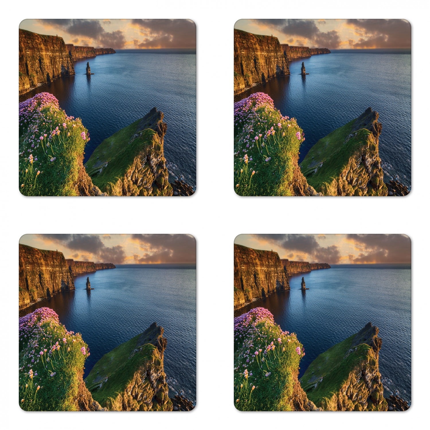 Landscape Coaster Set of 4, Ireland Outdoors County Clare the Cliffs of