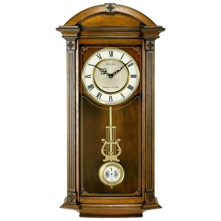 Bulova Clocks C4331 Hartwick 29 Inch Large Classic Walnut Pendulum Wall Clock Canada - Bulova Wall Clock Canada