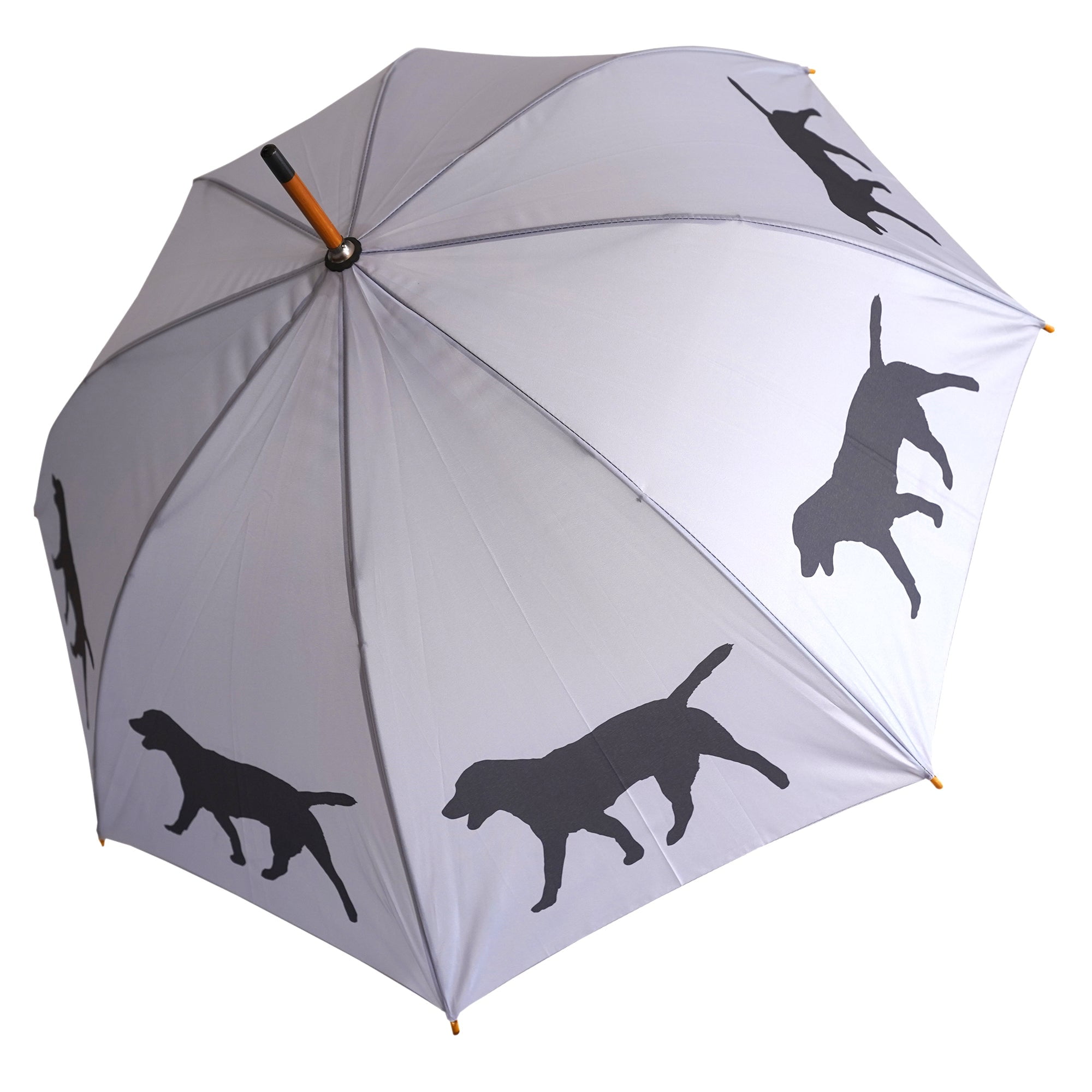Labrador Retriever Umbrella - Black on Silver