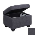 thumbnail image 3 of Pouf de Rangement Sherpa Designs4Comfort 5e Avenue en Tissu Gris Boutonné, 3 of 7