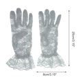 thumbnail image 3 of Unique Bargains 1 Pair Sunblock Mittens Floral Thin Sun Block Driving Gloves for Women Gray, 3 of 5