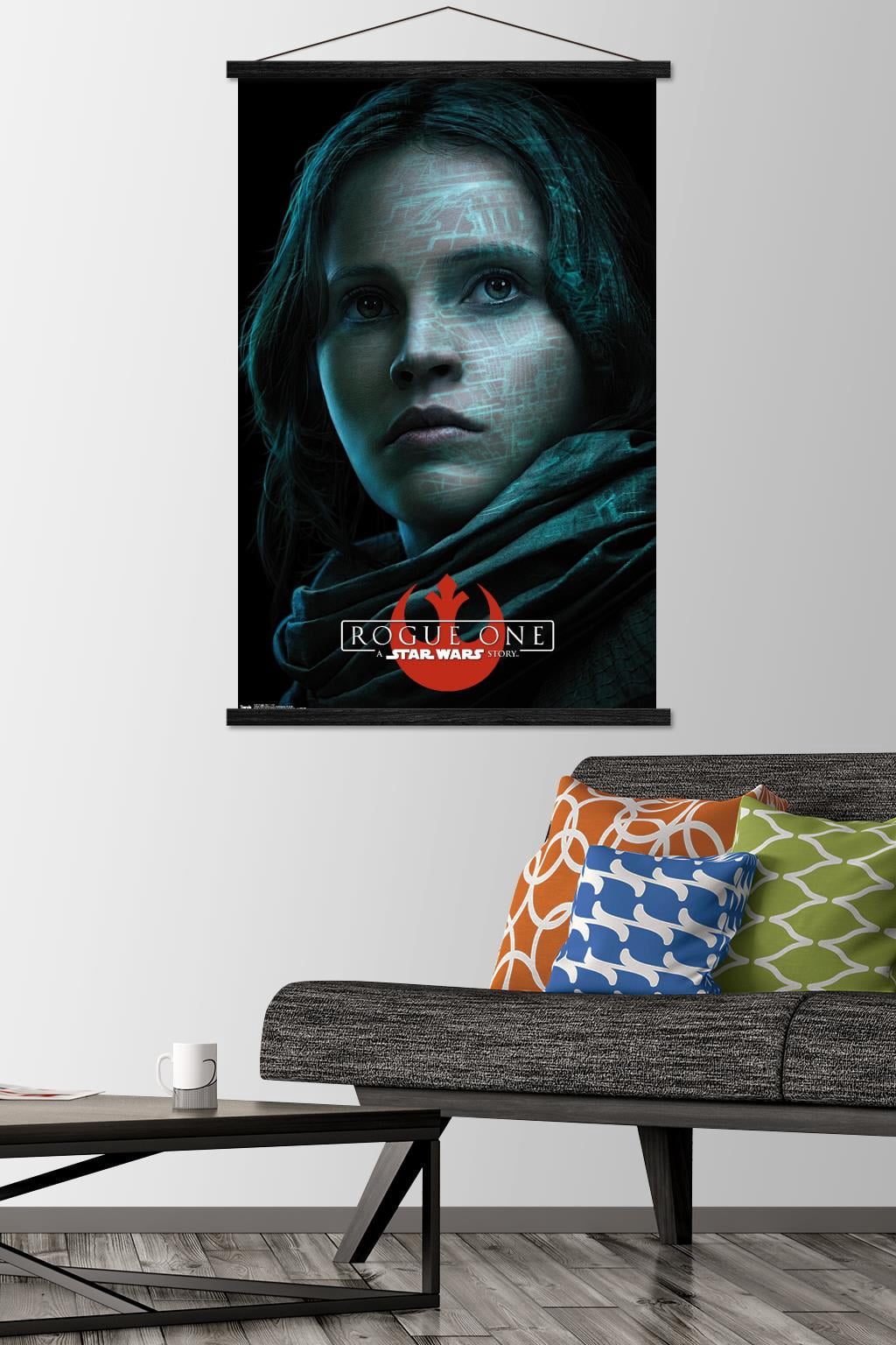 Star Wars: Rogue One - Jyn Wall Poster with Wooden Magnetic Frame, 22.375" x 34"