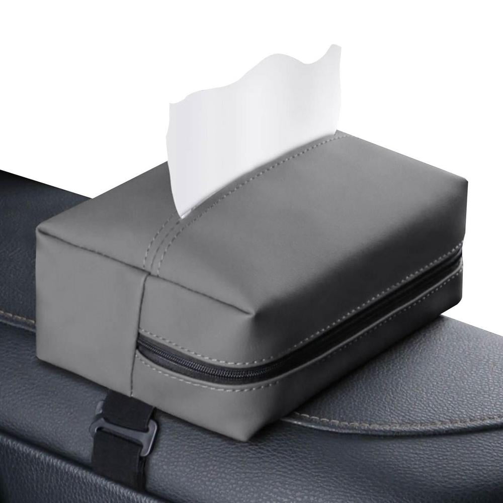 Tohuu Car Tissue Holder Nappa Leather Backseat Tissue Case Holder Multi