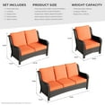 thumbnail image 6 of Ovios 4 Pieces Outdoor Patio Furniture Wicker Patio Sectional Sofa with Loveseat for Backyard, 6 of 6