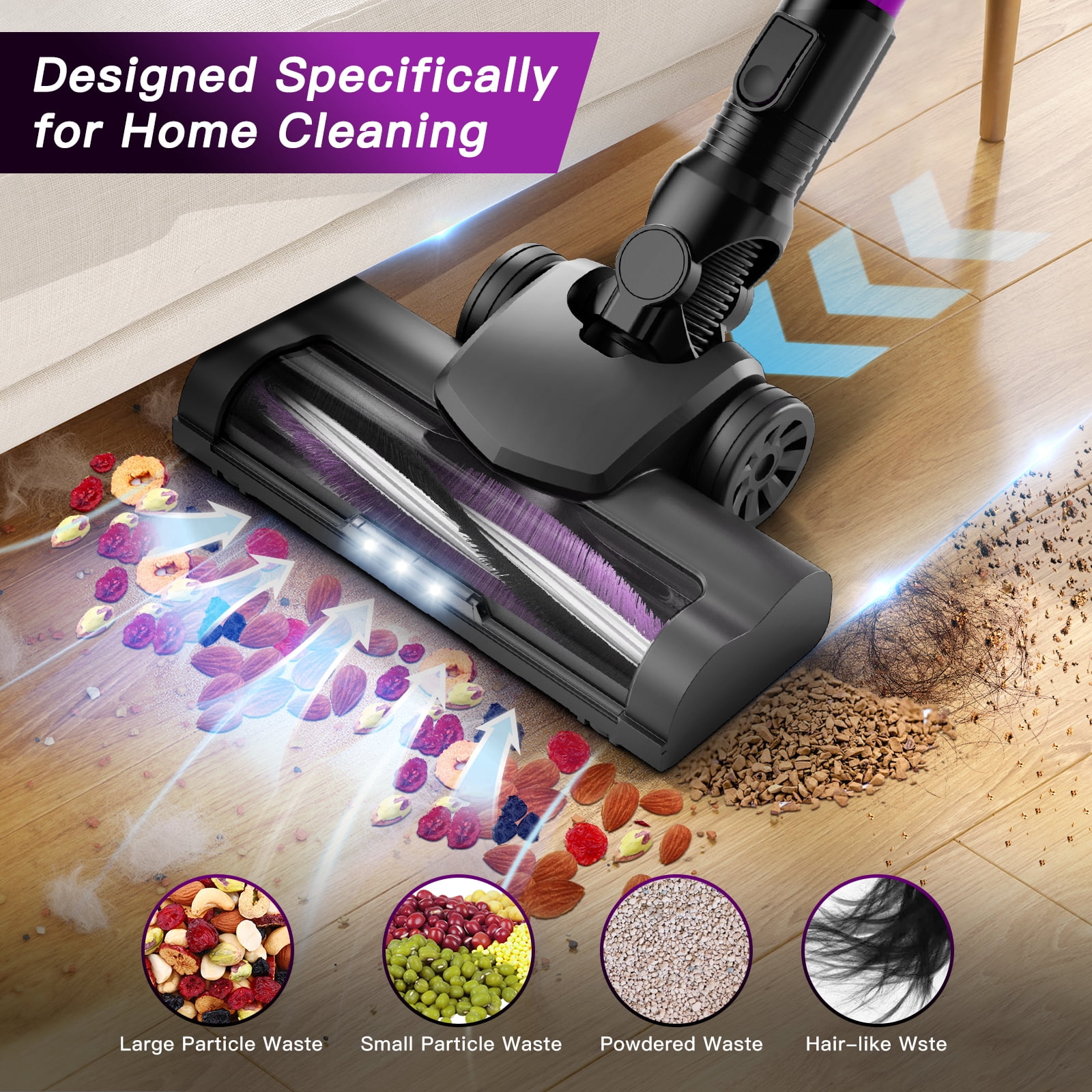 Texous Brushless Cordless Vacuum Cleaner Lightweight Bendable for Carpet Hard Floor Pet Hair House Cleaning P8od Floor Carpet Pet Hair