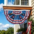 thumbnail image 4 of Miwamany Patriotic Pleated Fan Flag Banner,4th of July Decorations for Outdoor Porch & Railing, Red White & Blue Decor for 4th of July, Memorial Day, Independence Day Decorations, 4 of 8