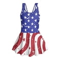 thumbnail image 6 of DISNIMO Star Stripe Printed Girls One Piece Swim Dress Hawaiian Beach Swimsuit with Skirt Quick Dry Swimwear Sleeveless Bathing Suit Size 3-13, 6 of 8