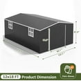 thumbnail image 4 of NETAJE 12'x18' Outdoor Metal Storage Garden Shed, Extra Large Storage Shed with 2 Window, Lockable Doors and Air Vent for Backyard, Garden, Lawn, 4 of 7