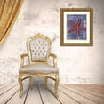 thumbnail image 3 of Fab Funky 12x14 Gold Ornate Wood Framed with Double Matting Museum Art Print Titled - Seaside Postcard Red on Blue a, 3 of 4