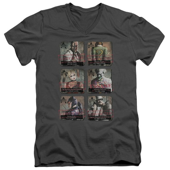 Arkham City - Arkham Lineup - Slim Fit V Neck Shirt - Small