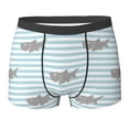 thumbnail image 6 of Men's Boxer Briefs, Striped Cartoon Cute Shark Soft Comfy Mens Underwear Boxer Briefs Breathable With Widen Waist, 6 of 7