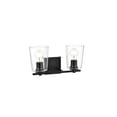 thumbnail image 3 of Living District Kacey 2-Light Iron & Glass Bath Sconce in Black/Clear, 3 of 6