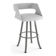 thumbnail image 1 of Amisco Metro 30.75" Polyester Swivel Bar Stool in Gray White/Glossy Gray, 1 of 3