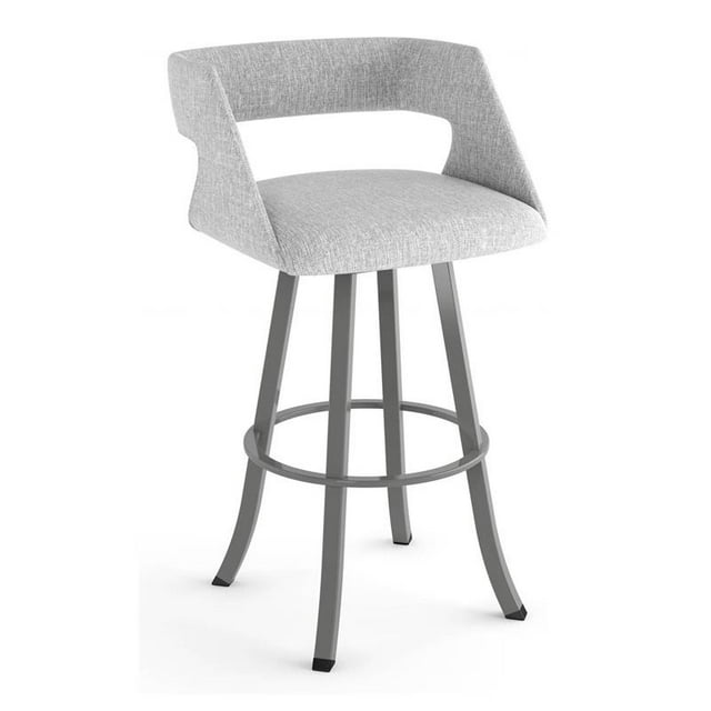 Amisco Tabouret de Bar Pivotant en Polyester Metro de 30,75 Po Gris Blanc/gris Brillant
