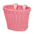 thumbnail image 1 of jinwen Kids Handlebar Bike Basket Imitation Rattan Handmade Basket Simple and Pink, 1 of 9