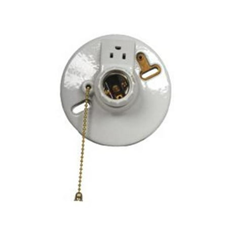 Porcelain Lampholder - Westgate M507CW3S-UL Porcelain Receptacle Ceiling Lamp Holders With Pull Chain Outlets