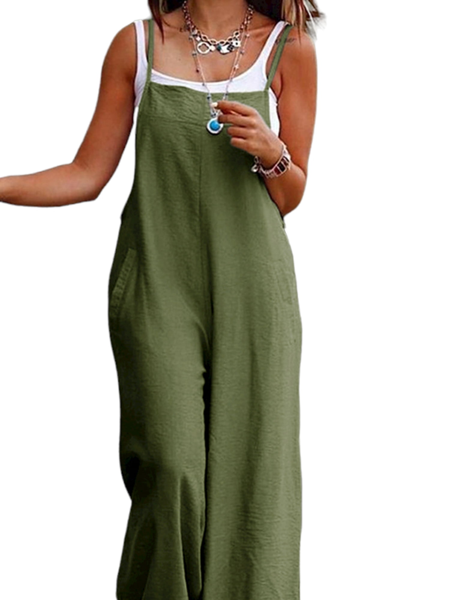 Cotton slim printed wide leg jumpsuit 2025