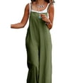 thumbnail image 4 of JustVH Womens Plus Size Wide Leg Loose Rompers Cotton Linen Jumpsuit with Pockets, 4 of 5