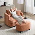 thumbnail image 6 of Aukfa Oversized Accent Chair with 2 in 1 Storage Ottoman,Sofa Chaise Chair Armchair for Living Room Bedroom,Orange, 6 of 8