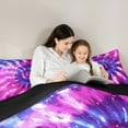 thumbnail image 5 of Manfei Tie Dye 3-Piece Full Size Comforter Sets,Trippy Watercolor Bedding Comforter Set,Abstract Gradient Lightweight Bedding Sets,Super Cozy Swirl Room Decor,Reversible, 5 of 8