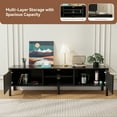 thumbnail image 5 of Wood TV Stand, Mid-Century Modern Black Entertainment Center with Fluted Door Storage Cabinets and Adjustable Open Shelves for Living Room Bedroom, 5 of 9