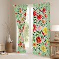 thumbnail image 3 of Feelyou Kawaii Spring Floral Curtains Pack of 2 (42x84 Each), Rustic Vibrant Flower Curtains Blackout, Farmhouse Botanical Plant Bedroom Curtains, Black Out Curtains Decor, 3 of 6