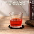 thumbnail image 5 of 6 Pcs Coasters for Drinks with Holder, Silicone Coasters with Grooved Design Non-Slip Cup Mat for Coffee, Beer, Tabletop Protection Pad(Black), 5 of 7