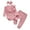 Pink, variant on Newborn Baby Girl Clothes Solid Long Sleeve Ruffle Romper Pants Set 3PCS Fall Outfits Pink 6-9 Months