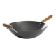 thumbnail image 1 of Wok de acero al carbono de fondo plano, 14 pulgadas, color negro, 1 of 7