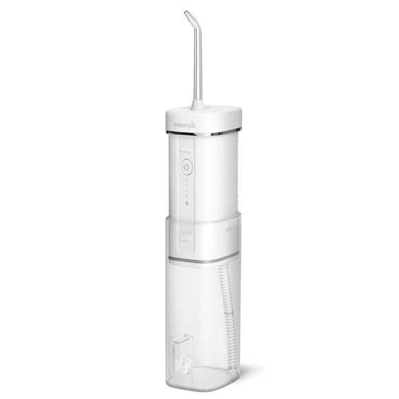 Waterpik Cordless Slide Professional Water Flosser, Portable Collapsible for Travel and Storage, with Travel Bag and 4 Tips, ADA Accepted, Rechargeable and Waterproof, White WF-17CD010-1