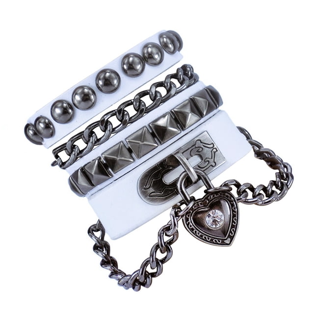 Pulseras para mujer, regalos para mujer, pulsera de corazón multicapa, pulsera de cuero para pareja, pulsera de cuero para hombre, pulsera A