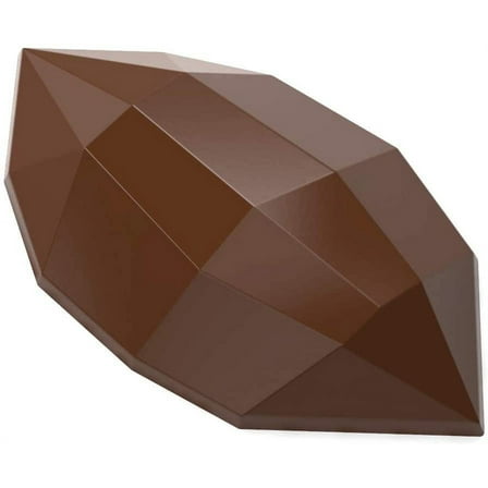 Greyas CM 3411 Clear Polycarbonate Chocolate Mold Candy Mold with 24 Faceted-Pointed-Oval Cavities, Each 41.2mm x 29.5mm x 16.5mm High