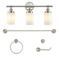 thumbnail image 3 of JONATHAN Y Egan 23.25" 3-Light Classic Cottage Vanity Light with Frosted Glass Shades and Bathroom Hardware Accessory Set, Brushed Nickel (5-Piece), 3 of 10