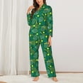 thumbnail image 2 of Gukieu Tennis Rackets and Balls Print Women's Long Sleeve Pajama Set, Button Top Elastic Pocket Pajama Pants Two Piece Set Home Wear-Small, 2 of 7