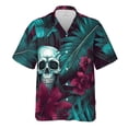 thumbnail image 2 of Vintage Skull Floral Plants Hawaiian Shirt S-5XL, Vacation Shirt, 2 of 5