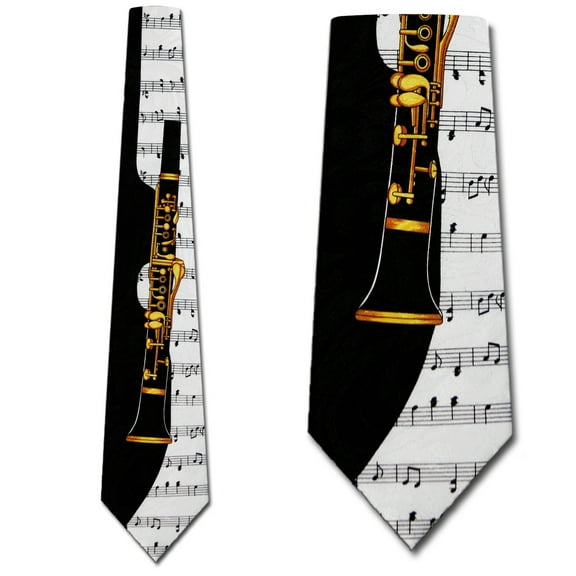 Clarinet with music Necktie Mens Tie by Steven Har