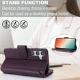 thumbnail image 6 of ELEHOLD for Samsung Galaxy S22 PU Leather Wallet Case, with Card Holder Strap Shoulder Lanyard for Women Men, Durable Zipper Kickstand Cover for Samsung Galaxy S22,Purple, 6 of 10