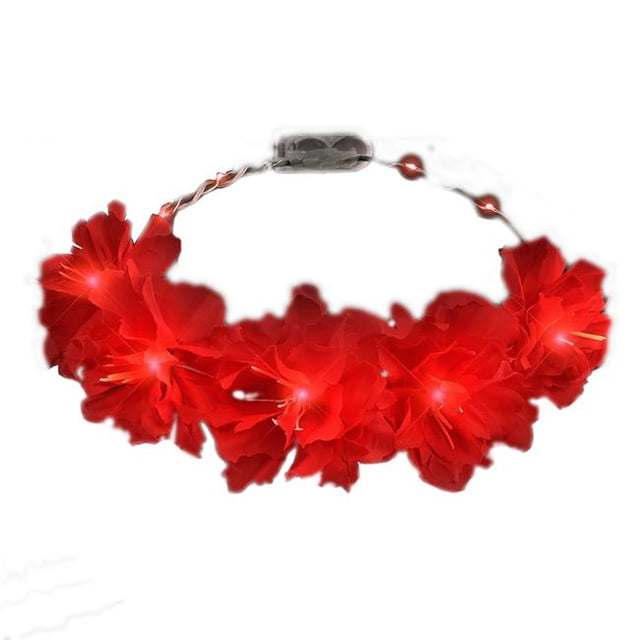 Blinkee A0623 Serre-Tête à LED Fleur Féerique Rouge