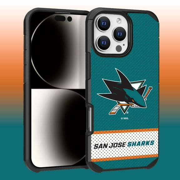 Apple iPhone 16 Pro Max (6.9) - NHL Licensed San Jose Sharks Team Logo on Jersey Textured Dual Layer Case