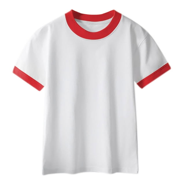 T-shirts pour Enfants à Col Rond, Manches Courtes, Été, Filles, à Blocs de Couleur, Amples, Athlétiques