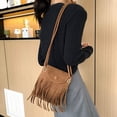 thumbnail image 5 of Krdevn Women's Tassel Crossbody Purse Casual Adjustable Strap Suede Messenger Bag,One Size, 5 of 5