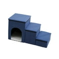 thumbnail image 3 of Escaleras plegables para mascotas, escaleras para perros, sofá, camas altas, salón con condominio de almacenamiento, escaleras multifuncionales para g Azul, 3 of 8