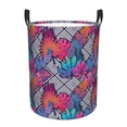 thumbnail image 6 of Lsque Tropical Leaves pattern Laundry Hamper Basket, Tall Woven Rope Hamper Basket for Clothes, Lightweight Storage Basket, Collapsible Waterproof-, 6 of 8